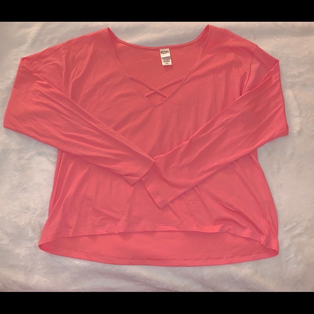 ❗️SOLD❗️ VICTORIA Sport Pink Long Sleeve Work Out Top